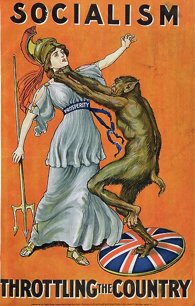 Socialism, Throttling the Country, c.1909 (litho)