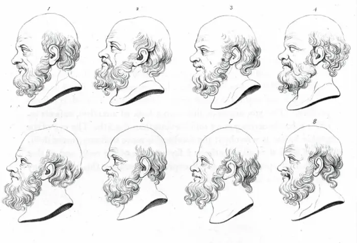 Framed Print : Socrates. 3585942 Socrates; (add.info.: Illustration depicting a profile of Socrates