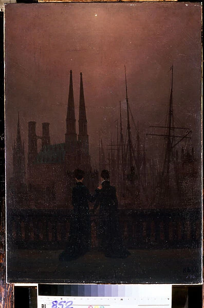 'Soir au port ou les soeurs'(Night in a Harbour (Sisters)) Peinture de Caspar David Friedrich (1774-1840) 1818-1820 Dim. 74x52 cm Musee de l ermitage, saint Petersbourg