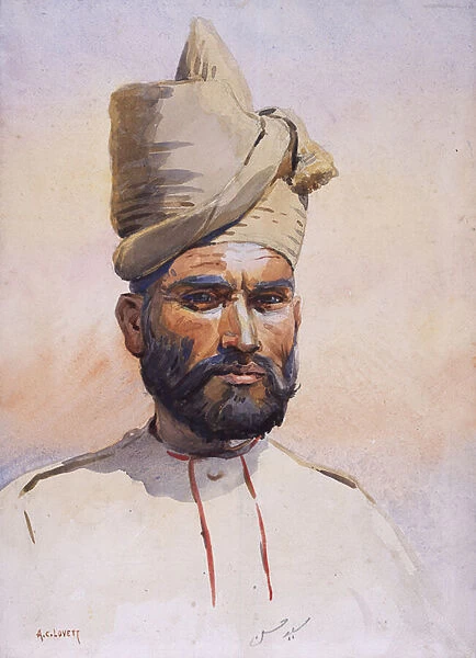 Soldier of the 26th Punjabis Malikdin Khel (Afridi), illustration for