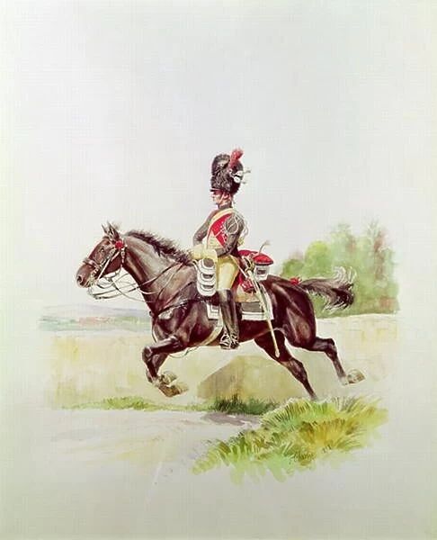Soldier of the Imperial Guard on Horseback, 1898 (w  /  c on paper)