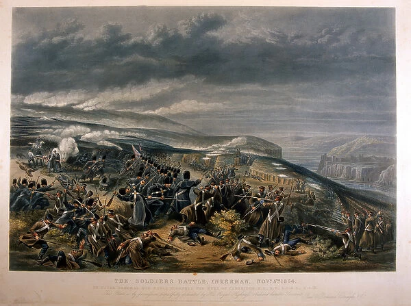 Soldiers at the Battle of Inkerman during the Crimean War, 5th November 1854