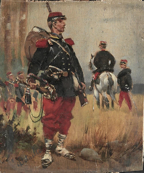 Soldiers, c.1892 (oil on panel)