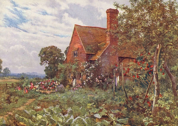 The solitary cottage where I lodge (colour litho)