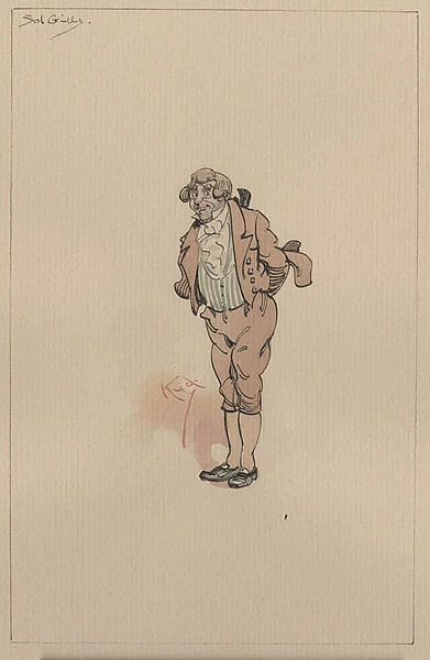 Solomon Gills, or Uncle Sol, c. 1920s (pen & ink with w  /  c on paper)