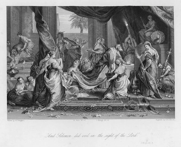 Solomons Apostasy, I Kings XI, 6 (engraving)