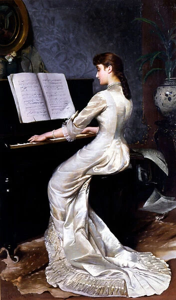 Song without Words, Piano Player, 1880 (oil on canvas)