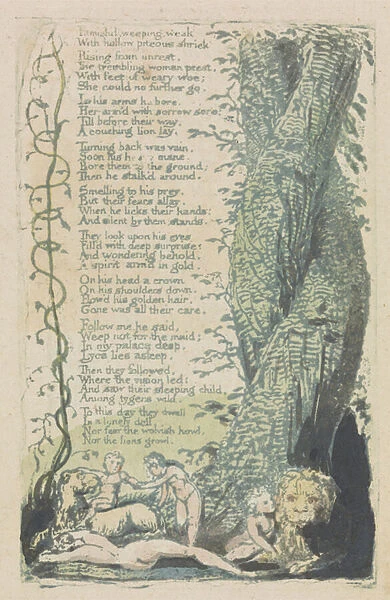 Songs of Innocence and of Experience, Plate 22, 'The Little Girl Found'