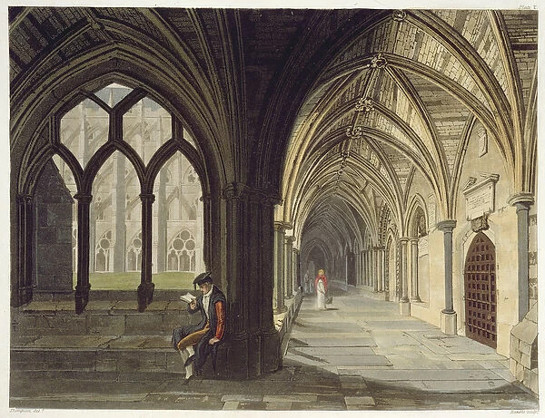 South East Angle of the Cloisters, plate T from Westminster Abbey