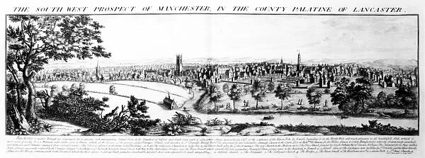 The South West Prospect of Manchester on the County Palatine of Lancaster, 1728