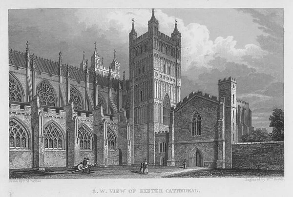 South West View of Exeter Cathedral (engraving)