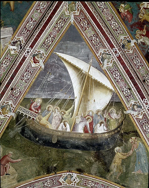 The Spaceship of Saint Peter the Apostle. (Christ calms the storm on Lake Tiberias), 1365-7 (Fresco)