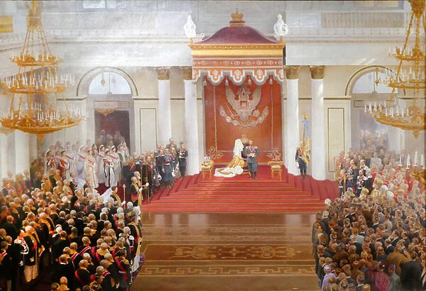 Speech from the throne by Emperor Nicholas II on the occasion of the opening of the First State Duma, 1906 (painting)