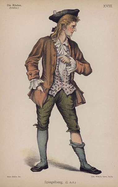 Spiegelberg, from Die Rauber (The Robbers) by Friedrich Schiller (colour litho)