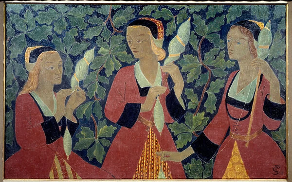 The Three Spinners Painting by Paul Serusier (1863-1927) 1918 Brest Museum of Fine Arts