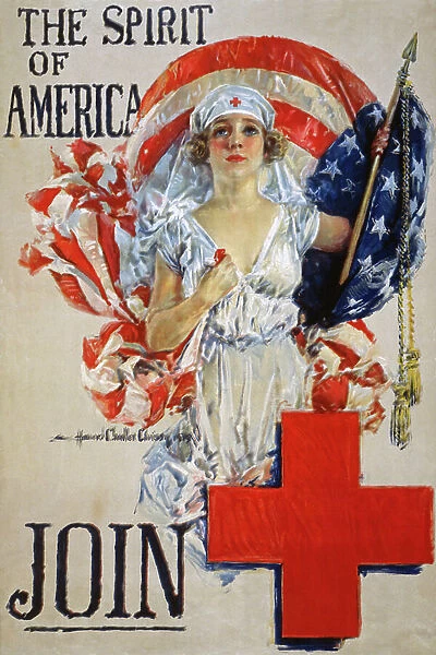 The Spirit of America, 1919 (colour litho)