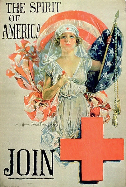The Spirit of America, Join, 1st World War poster (colour litho)