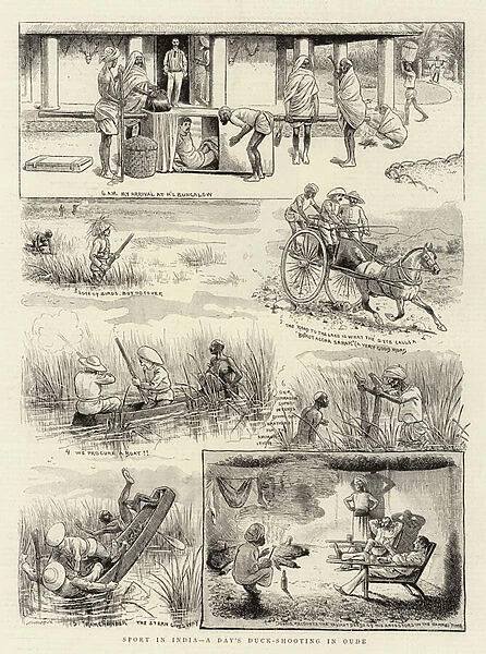 Sport in India, a Days Duck-Shooting in Oude (engraving)