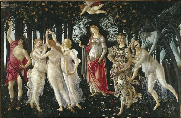The spring (Detail) - tempera onwood, 1477-1478