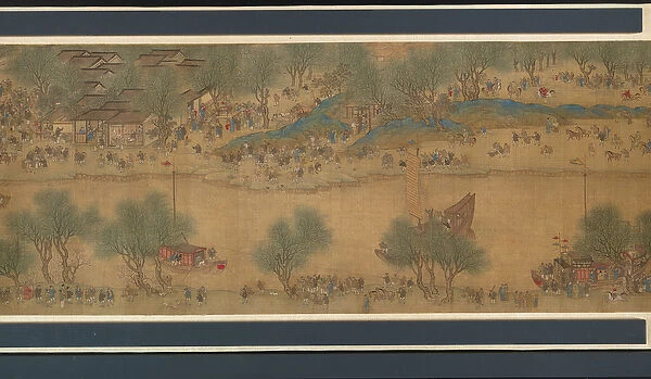 Spring Festival on the River (detail), handscroll (ink and colour on silk)