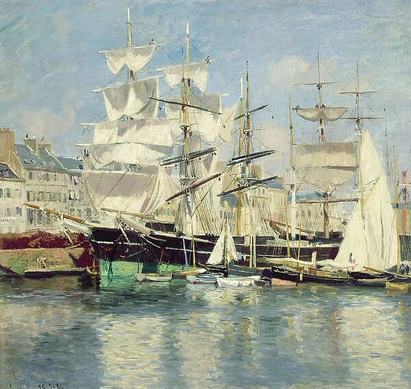 Squared - Riggers in Le Havre, 1886 (oil on canvas)