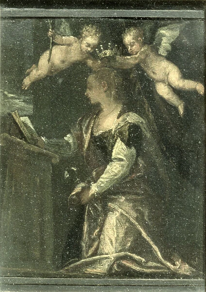St. Agatha crowned by angels (panel)