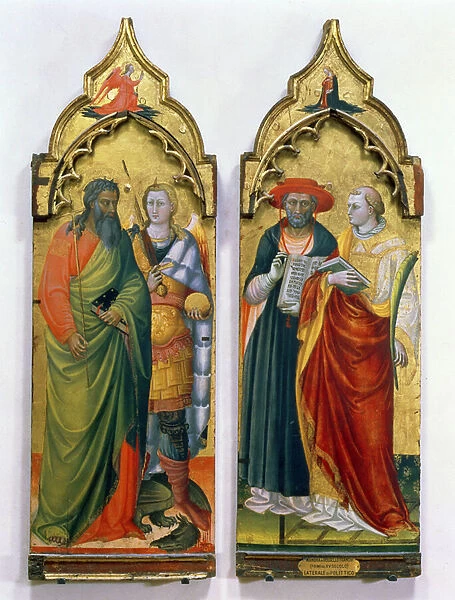 St. Andrew, St. Michael, St. Jerome and St. Lawrence (tempera on panel)