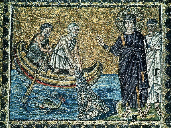 St. Andrew and St. Peter Responding to the Call of Jesus, from the main nave (mosaic)