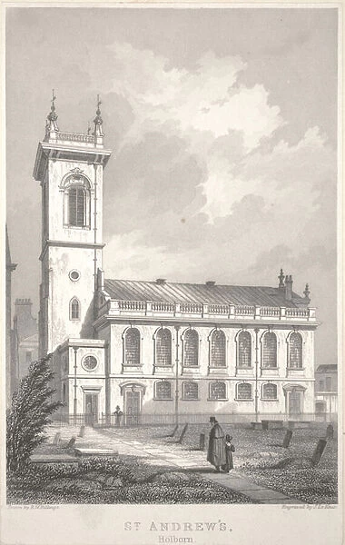 St. Andrews Holborn, 1838 (engraving)