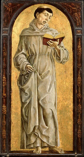 St. Anthony of Padua (1195-1231) Reading (oil on panel)