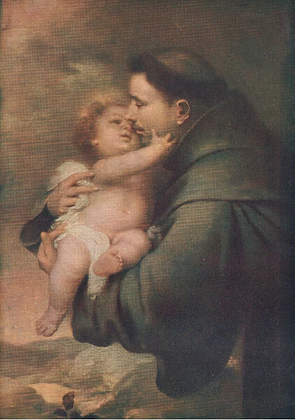 St Anthony of Padua with the Christ child, Bibbys Annual, 1916-17 (colour litho)