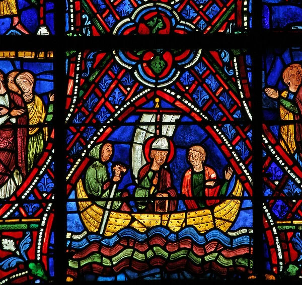 St. Apollinaire: in a boat (w36) (stained glass)