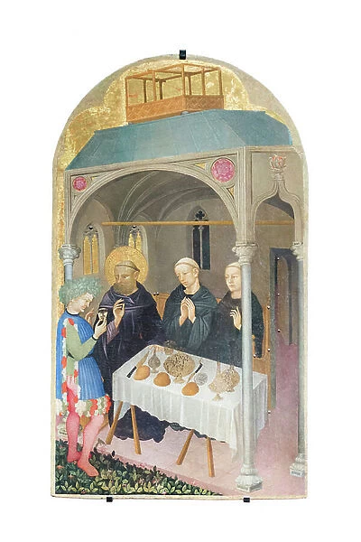St Benedict drinks poisoned wine, 1415-20, (tempera on wood)