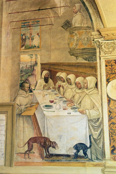 St. Benedict finds flour and feeds the monks, from the Life of St
