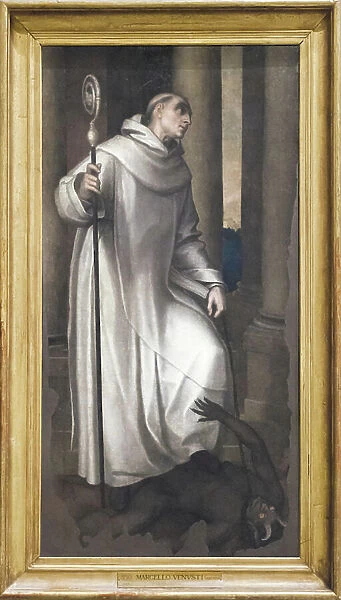 St Bernard Crushing a Demon, 1563 (oil on panel)