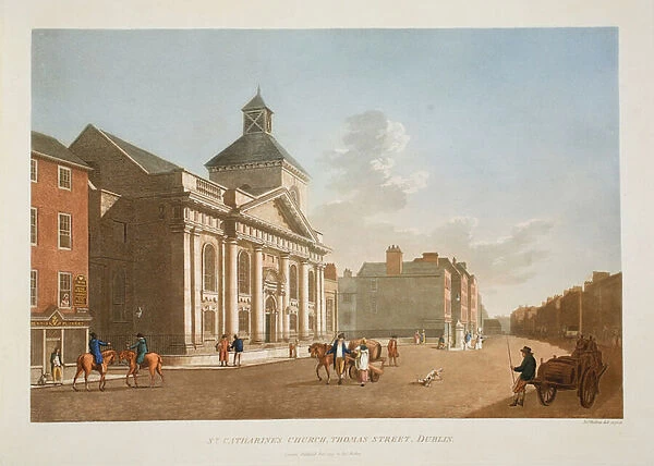 St. Catharines Church, Thomas Street, Dublin, 1797 (hand-coloured engraving)