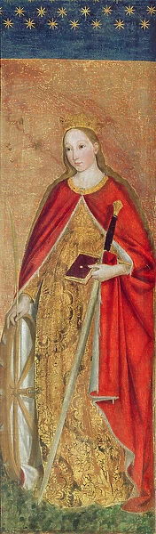 St. Catherine of Alexandria, 1475 (oil on panel) (detail of 197121)