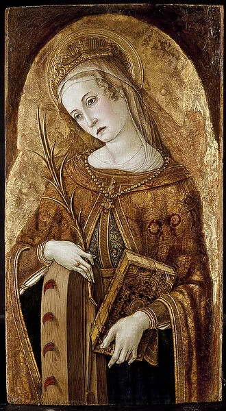 St. Catherine of Alexandria, 15th century (oil on panel)