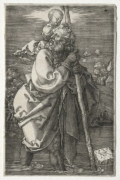 St. Christopher, Facing to the Left, 1521 (engraving)