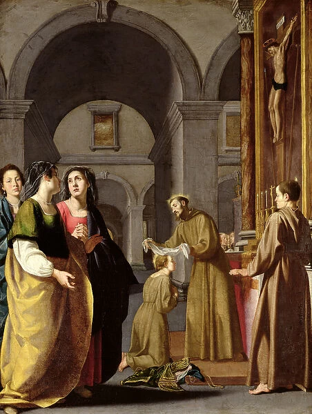 St. Clare Receiving the Veil from St. Francis of Assisi (oil on canvas)