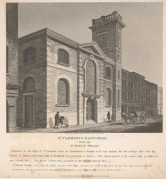 St. Clements Eastcheap, 1812 (engraving)