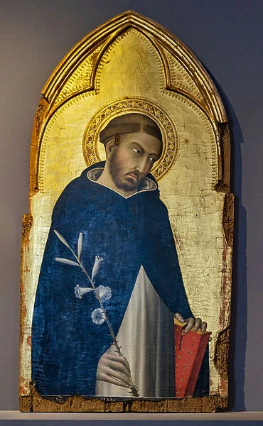 Detail of St. Dominic, The Virgin with the Child flanked by St. Magdalene, St. Dominic, St. Peter and St. Paul, 1320-21 (tempera, gold and silver leaf on panel)
