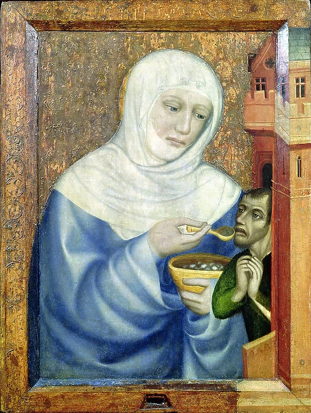 St. Elizabeth of Hungary (1207-31) (oil on panel)