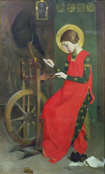 St. Elizabeth of Hungary spinning Wool for the Poor, c. 1895 (oil on canvas)