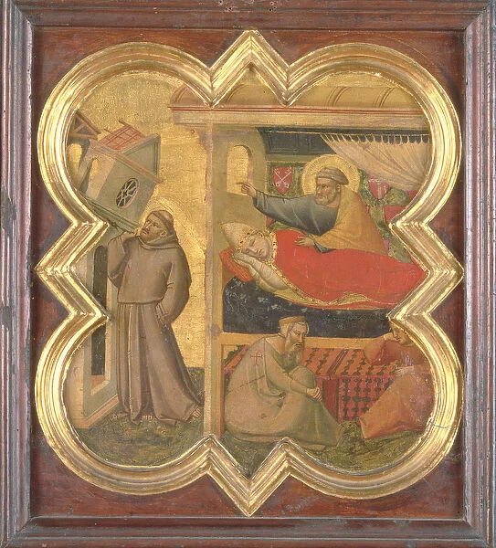 St. Francis holding up the Lateran Church (tempera on panel)