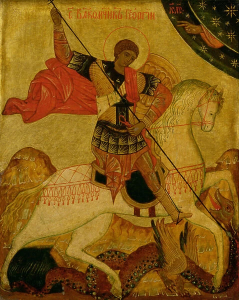 St. George slaying the Dragon (tempera on panel)