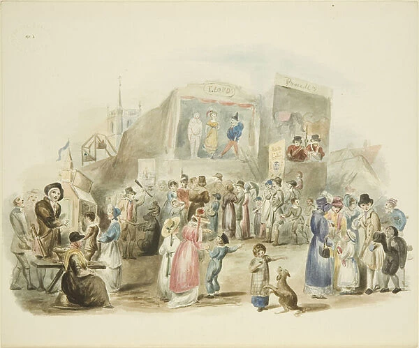 St Jamess Fair, 1826 (pencil & w  /  c on paper)