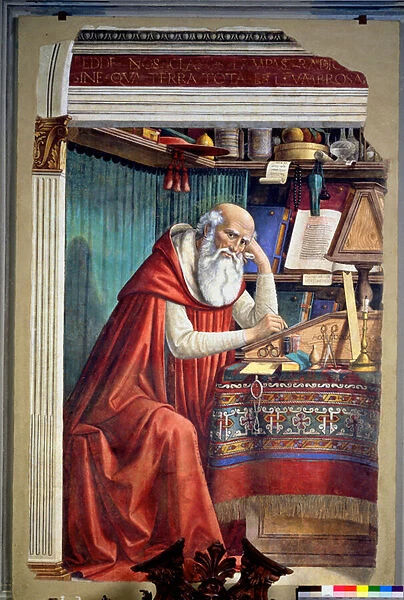 St. Jerome in his Study, 1480 (fresco) (see 44344 for detail)