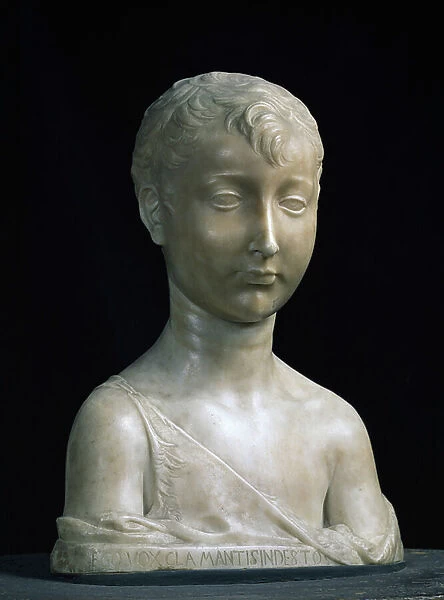 St. John the Baptist as a boy, bust by Antonio Rossellino (1427-79) (marble) (see also 79877)