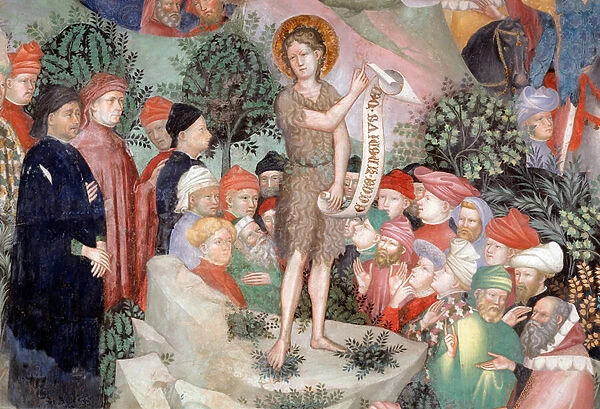 St John the baptist preaching, detail (Fresco, 1416)